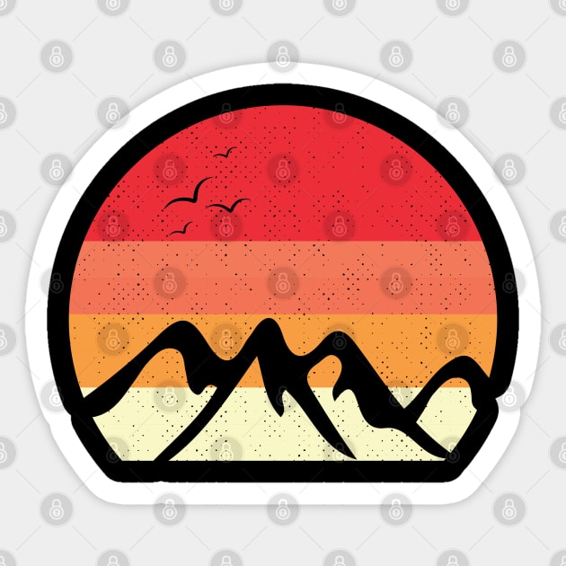 Sunset View of Mountain and Birds Sticker by Urbanprint